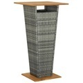 vidaXL, vidaXL Bartisch Grau 60x60x110 cm Poly Rattan und Massivholz Akazie