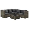 vidaXL, vidaXL 4-tlg. Garten-Lounge-Set mit Kissen Poly Rattan Grau