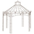vidaXL, vidaXL Gartenpavillon Antik-Braun 400x258x378 cm Eisen