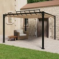 vidaXL, vidaXL Pavillon mit Lamellendach 3x3 m Taupe Stoff und Aluminium