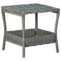 vidaXL, vidaXL Gartentisch Hellgrau 45x45x46,5 cm Poly Rattan