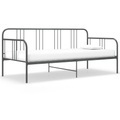 vidaXL, vidaXL Schlafsofa Bettgestell Grau Metall 90x200 cm