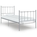vidaXL, vidaXL Bett Grau Metall 90x200 cm