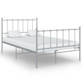 vidaXL, vidaXL Bett Grau Metall 120x200 cm