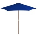 vidaXL, vidaXL Sonnenschirm mit Holzmast Blau 270 cm