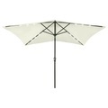 vidaXL, vidaXL Sonnenschirm mit LEDs und Stahl-Mast Sandfarben 2x3 m