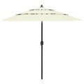 vidaXL, vidaXL Sonnenschirm mit Aluminium-Mast 3-lagig Sandfarben 2,5 m