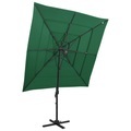 vidaXL, vidaXL Sonnenschirm mit Aluminium-Mast 4-lagig Grün 250x250 cm