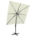 vidaXL, vidaXL Sonnenschirm mit Aluminium-Mast 4-lagig Sandfarben 250x250 cm
