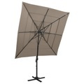 vidaXL, vidaXL Sonnenschirm mit Aluminium-Mast 4-lagig Taupe 250x250 cm