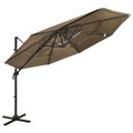 vidaXL, vidaXL Sonnenschirm mit Aluminium-Mast 4-lagig Taupe 3x3 m