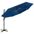 vidaXL, vidaXL Sonnenschirm mit Aluminium-Mast 4-lagig Azurblau 3x3 m