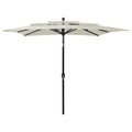 vidaXL, vidaXL Sonnenschirm mit Aluminium-Mast 3-lagig Sandfarben 2,5x2,5 m