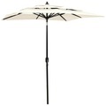 vidaXL, vidaXL Sonnenschirm mit Aluminium-Mast 3-lagig Sandfarben 2x2 m