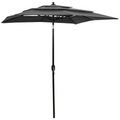 vidaXL, vidaXL Sonnenschirm mit Aluminium-Mast 3-lagig Anthrazit 2x2 m