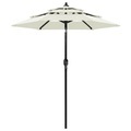 vidaXL, vidaXL Sonnenschirm mit Aluminium-Mast 3-lagig Sandfarben 2 m