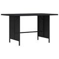 vidaXL, vidaXL Garten-Esstisch Schwarz 110x70x65 cm Poly Rattan