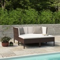vidaXL, vidaXL 4-tlg. Garten-Lounge-Set mit Auflagen Poly Rattan Braun