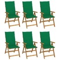 vidaXL, vidaXL Klappbare Gartenstühle 6 Stk. mit Auflagen Massivholz Akazie