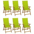 vidaXL, vidaXL Klappbare Gartenstühle 6 Stk. mit Auflagen Massivholz Akazie