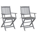 vidaXL, vidaXL Klappbare Gartenstühle 2 Stk. mit Sitzkissen Massivholz Akazie