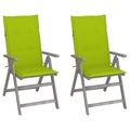 vidaXL, vidaXL Verstellbare Gartenstühle 2 Stk. mit Auflagen Massivholz Akazie