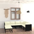 vidaXL, vidaXL 8-tlg. Garten-Lounge-Set mit Kissen Poly Rattan Schwarz