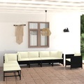 vidaXL, vidaXL 8-tlg. Garten-Lounge-Set mit Kissen Poly Rattan Schwarz