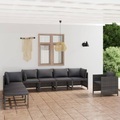 vidaXL, vidaXL 8-tlg. Garten-Lounge-Set mit Kissen Poly Rattan Grau