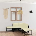 vidaXL, vidaXL 6-tlg. Garten-Lounge-Set mit Kissen Poly Rattan Schwarz