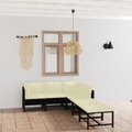 vidaXL, vidaXL 6-tlg. Garten-Lounge-Set mit Kissen Poly Rattan Schwarz