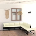 vidaXL, vidaXL 7-tlg. Garten-Lounge-Set mit Kissen Poly Rattan Schwarz