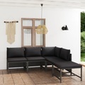 vidaXL, vidaXL 5-tlg. Garten-Lounge-Set mit Kissen Poly Rattan Grau