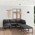 vidaXL, vidaXL 7-tlg. Garten-Lounge-Set mit Kissen Poly Rattan Grau