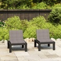 vidaXL, vidaXL Gartenstühle mit Auflagen 2 Stk. Kunststoff Grau