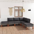 vidaXL, vidaXL 6-tlg. Garten-Lounge-Set mit Kissen Poly Rattan Grau