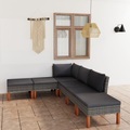 vidaXL, vidaXL 6-tlg. Garten-Lounge-Set mit Kissen Poly Rattan Grau