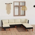 vidaXL, vidaXL 7-tlg. Garten-Lounge-Set mit Kissen Poly Rattan Schwarz