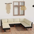 vidaXL, vidaXL 8-tlg. Garten-Lounge-Set mit Kissen Poly Rattan Schwarz
