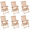 vidaXL, vidaXL Verstellbare Gartenstühle 6 Stk. Massivholz Teak