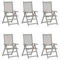 vidaXL, vidaXL Verstellbare Gartenstühle 6 Stk. Grau Massivholz Akazie