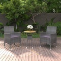 vidaXL, vidaXL 3-tlg. Garten-Essgruppe Poly Rattan Grau