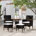 vidaXL, vidaXL 5-tlg. Garten-Lounge-Set Poly Rattan Schwarz