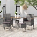 vidaXL, vidaXL 5-tlg. Garten-Lounge-Set Poly Rattan Grau