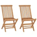 vidaXL, vidaXL Klappbare Gartenstühle 2 Stk. Massivholz Teak