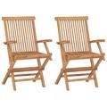 vidaXL, vidaXL Klappbare Gartenstühle 2 Stk. Massivholz Teak