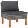 vidaXL, vidaXL Mittelsofa Poly Rattan und Eukalyptus Massivholz