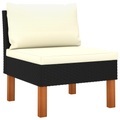 vidaXL, vidaXL Mittelsofa Poly Rattan und Eukalyptus Massivholz