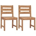 vidaXL, vidaXL Gartenstühle 2 Stk. Massivholz Teak