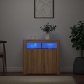 vidaXL, vidaXL Sideboard mit LED-Leuchten Sonoma-Eiche 80x35x75 cm